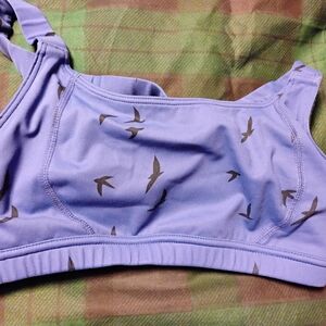 Lesko Sports Bra, 6, Bold Blue With Bird Print